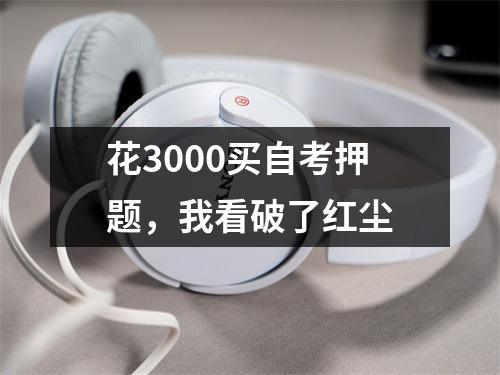 花3000买自考押题,我看破了红尘