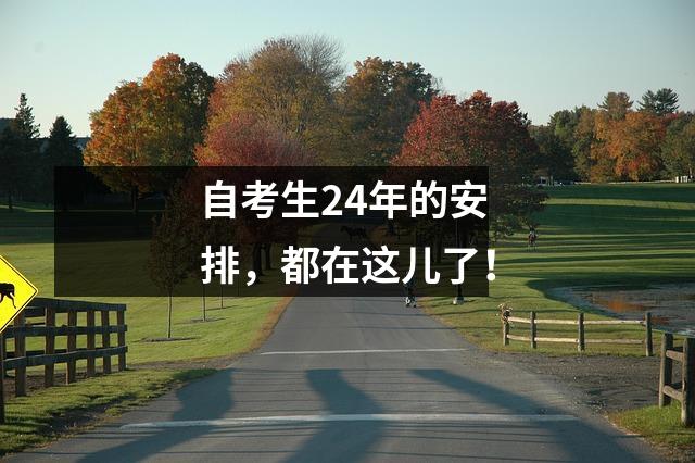 自考生24年的安排,都在这儿了!